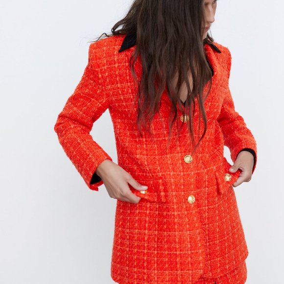 ZARA PRINTED LINING FITTED JACKET.. JACKET ONLY - Picture 2 of 6